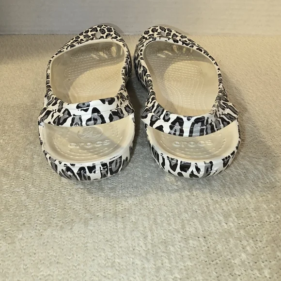 Crocs Kadee Snow Leopard Sling-back Ballet Flats size 7 - Picture 4 of 10